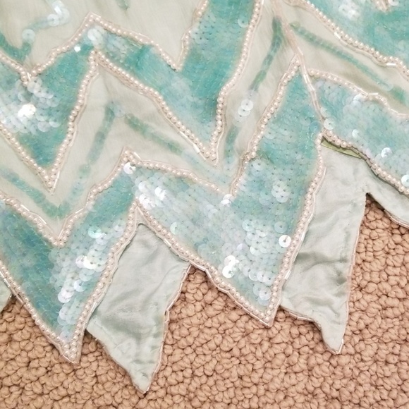 Silk sequins beads 2pc dress vintage - Picture 5 of 7